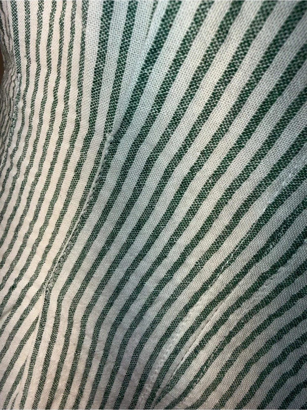 Max Studio Mint Green and White Striped V-Neck Blouse - Picture 3 of 5